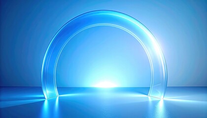 Poster - Illuminated arch design modern space digital art minimalist environment close-up view contemporary concept