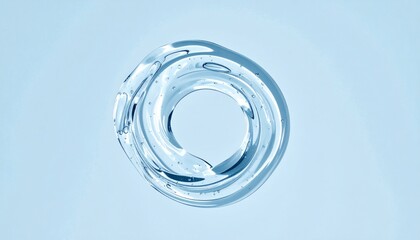 Fototapete - Fluid motion of water circle clean blue background abstract art minimalist design aesthetic dynamic energy