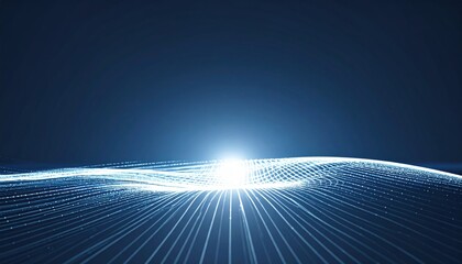 Poster - Illuminating digital waves virtual space abstract graphic futuristic environment dynamic perspective technology concept for innovation