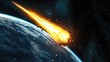 © Ahmad - Fiery space rock hurtling toward a planet.