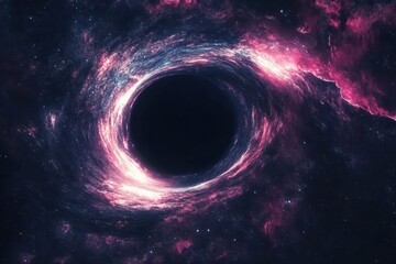 Poster - Captivating view of a black hole surrounded by vibrant galaxies in deep space, black hole in space galaxy, beautiful Photo background ing scenery
