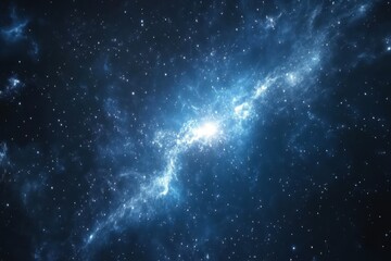 Poster - Fly over animated white galaxy with vibrant star nebula exploring cosmic wonders, Fly Over Animated 3D White Galaxy With Star Nebula Rendered Background Photo