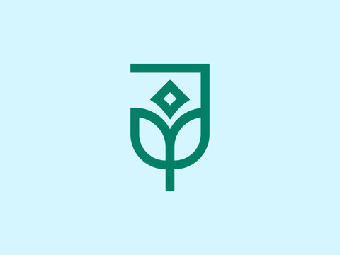 J and flower Logo