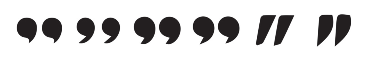 Poster - Set of quote mark. Quotes icon vector set.black sign isolated on white background. Vector illustration eps 10.