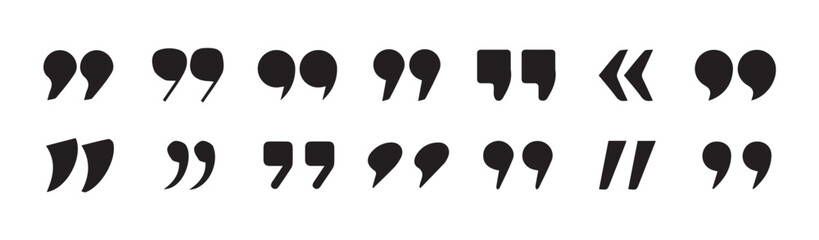 Poster -  Quotes icon vector set.quote mark collection. black quotes icon set. Speech mark. inverted commas symbol. vector illustration eps 10.