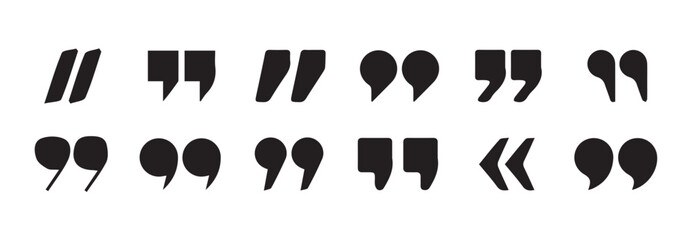 Poster -  Quotes icon vector set.quote mark collection. black quotes icon set. Speech mark. inverted commas symbol. vector illustration eps 10.