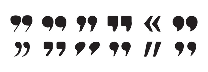 Poster -  Quotes icon vector set.quote mark collection. black quotes icon set. Speech mark. inverted commas symbol. vector illustration eps 10.