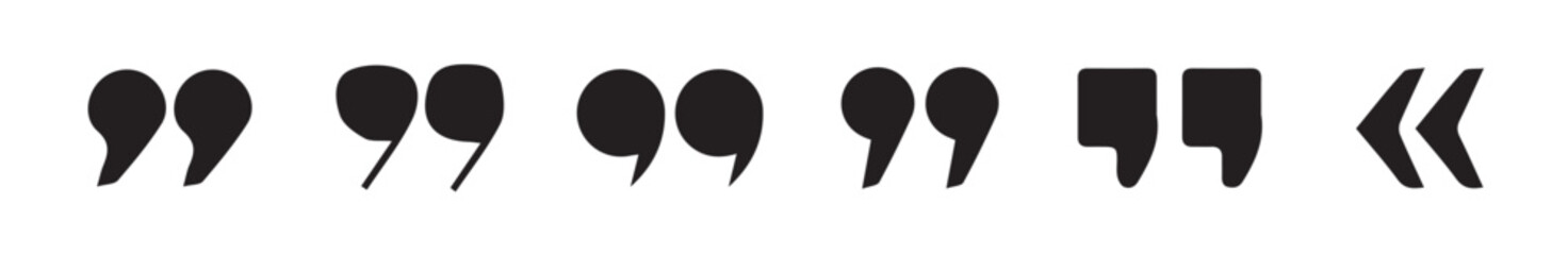 Poster - Set of quote mark. Quotes icon vector set.black sign isolated on white background. Vector illustration eps 10.