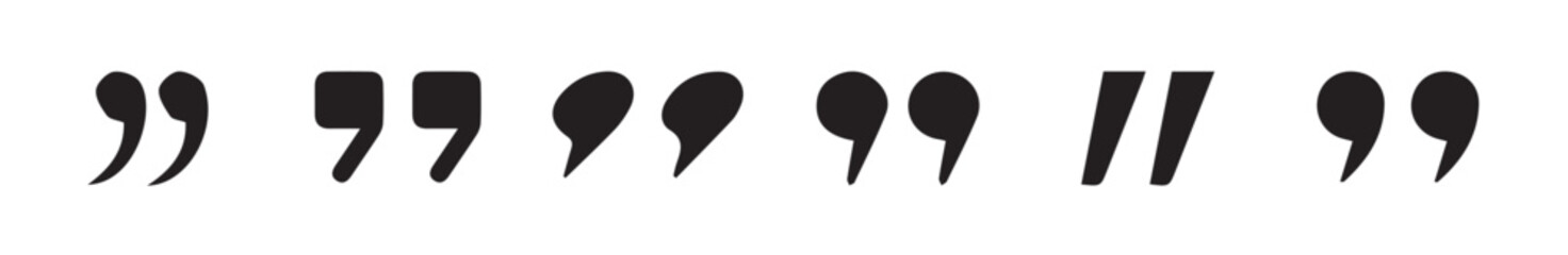 Poster - Set of quote mark. Quotes icon vector set.black sign isolated on white background. Vector illustration eps 10.