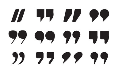 Poster -  Quotes icon vector set.quote mark collection. black quotes icon set. Speech mark. inverted commas symbol. vector illustration eps 10.