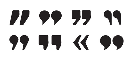 Poster -  Quotes icon vector set.quote mark collection. black quotes icon set. Speech mark. inverted commas symbol. vector illustration eps 10.