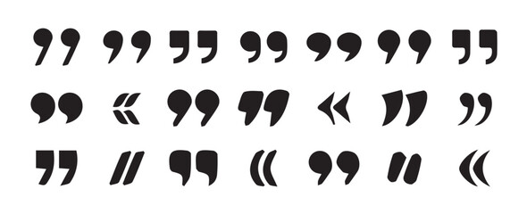 Poster -  Quotes icon vector set.quote mark collection. black quotes icon set. Speech mark. inverted commas symbol. vector illustration eps 10.
