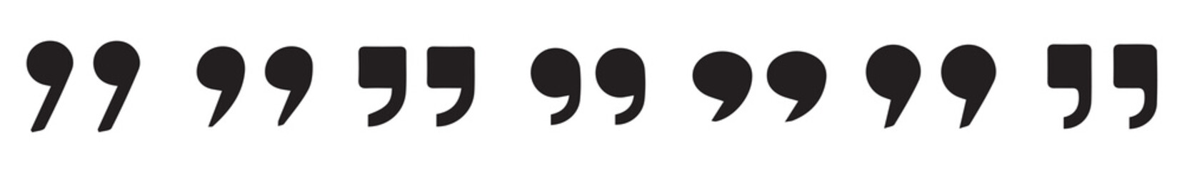 Poster - Set of quote mark. Quotes icon vector set.black sign isolated on white background. Vector illustration eps 10.