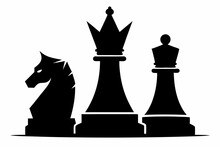 Chess Piece Silhouette Vector Illustration 