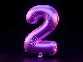 Poster - 3d rendering number font 2, countdown concept with number 2