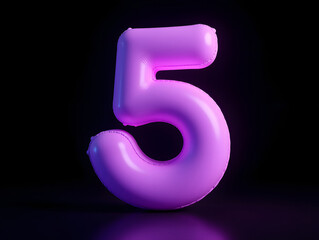 Poster - 3d rendering number font 5, countdown concept of number 5