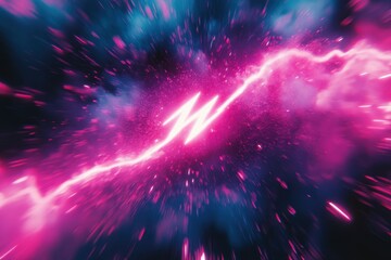 Fototapete - Cosmic Energy Surge: An electrifying display of raw power and the cosmic dance, visualized through vibrant, glowing energy coursing through the darkness of space.