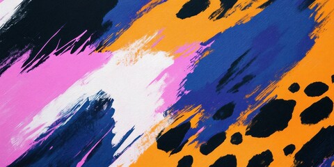 Poster - abstract paint strokes: a vibrant composition of dynamic paint strokes, a visual symphony of color a
