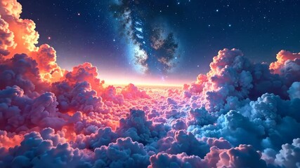 Wall Mural - A Breathtaking Journey Through a Celestial Dreamscape of Clouds and Stars