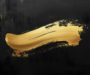 Poster - Golden Brushstroke on Black: A dramatic and elegant design featuring a single bold stroke of golden paint against a deep black background. The textured brushstroke adds visual interest.