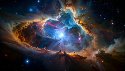 colorful nebula in deep space cosmic background astronomy galaxy universe
