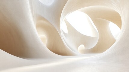 Poster - ethereal tunnel of light: an abstract tunnel of light emerges from the unknown. the interior, with a