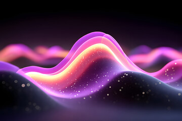 Poster - abstract light three-dimensional luminous particles technology sense kv main visual background
