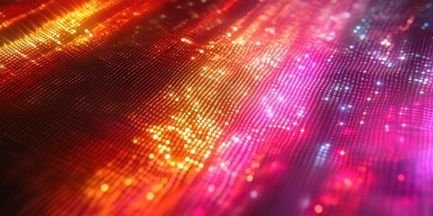 Fototapete - Vibrant Digital Flow: Captivating abstract imagery of luminous waves and colorful digital data streams creating a mesmerizing visual effect.