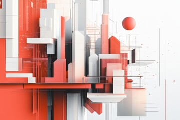 Poster - architectural abstraction: a dynamic composition of clean lines, vibrant colors, and geometric shape