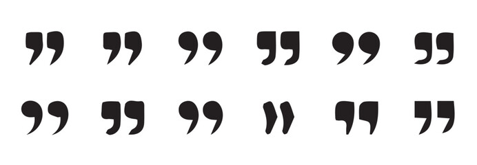 Poster - Quotes icon set. Quote marks. isolated on white background.Quotation marks.Black quotes icon collection.Vector quote sign.vector illustration eps 10.