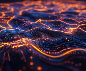 Poster - abstract circuitry: a mesmerizing abstract composition depicts intricate electronic circuits with gl