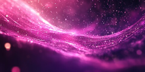 Poster - Cosmic Symphony: Abstract artistic representation of a nebula. Featuring a wave of radiant colors of stardust across a dark backdrop
