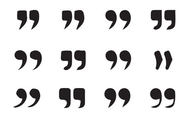 Poster - Set of quote mark. Quotes icon vector set. Quotemarks outline, speech marks, inverted commas or talking marks collection. Quotation signs isolated on white background. Vector illustration eps 10.
