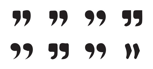 Poster - Set of quote mark. Quotes icon vector set. Quotemarks outline, speech marks, inverted commas or talking marks collection. Quotation signs isolated on white background. Vector illustration eps 10.