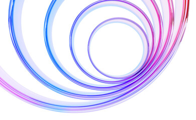 Leinwandbilder - 3d abstract glass holographic transparent circular lines background. Iridescent circle ring with rainbow color dispersion light, neon gradient. Modern creative wallpaper, tech banner