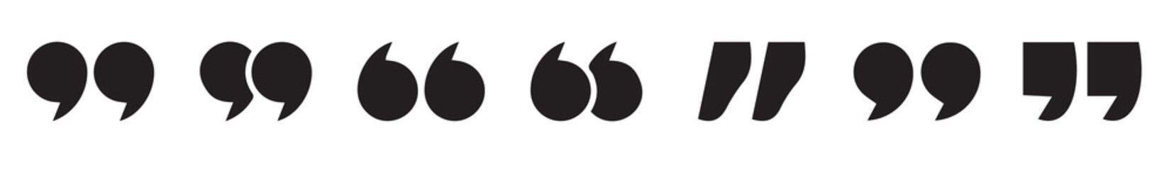 Poster - Vector black quote icon set. Set of quote mark, black sign isolated on white background. Vector illustration eps 10.