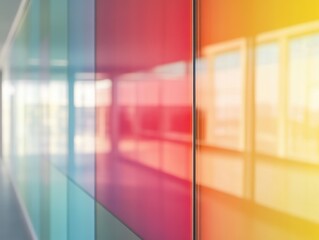 Poster - color spectrum interior: the interior space showcases the playful use of color, with hues that dance