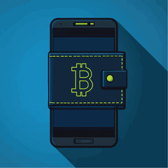 Poster - Digital wallet mobile device with cryptocurrency
