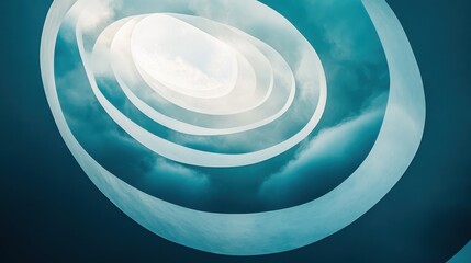 Poster - ethereal tunnel vision: a mesmerizing shot of an architectural marvel, where concentric rings of lig