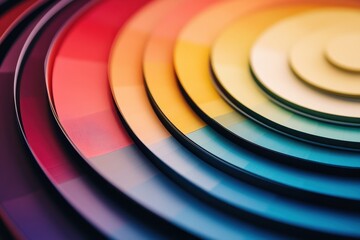 Poster - chromatic harmony: an abstract composition of concentric circles forming a visual symphony, with vib