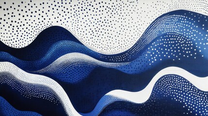 Poster - abstract waves: a striking and contemporary piece of art featuring flowing, abstract waves in varyin