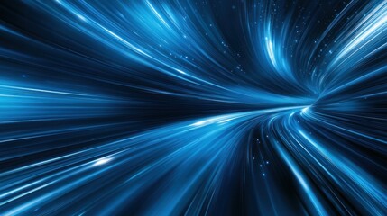 Aufkleber - Abstract Blue Speed Tunnel: A Journey Through Digital Velocity