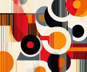 Poster - geometric harmony: a captivating abstract composition, a symphony of colors, shapes, and lines creat
