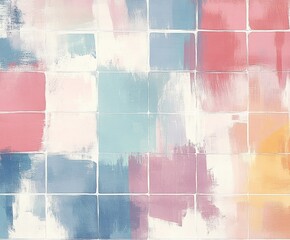 Poster - colorful palette: a dynamic blend of brushstrokes in a mosaic-like composition. vibrant hues merge o