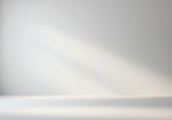 Poster - Light and shadow in a bright white room corner creates a minimalistic background for product display