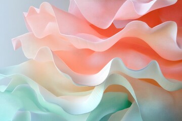 Poster - abstract fabric elegance: a mesmerizing dance of colors and textures unfolds as delicate fabric bill
