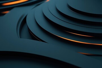 Poster - abstract tech design: a captivating close-up of an abstract design featuring layered circular shapes