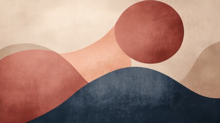 Poster - abstract geometric landscape: a captivating abstract landscape with textured layers of flowing shape