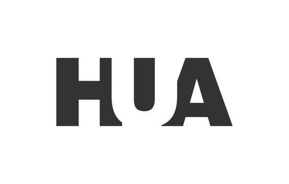 HUA logo design. Initial letter H U A bold font style for tech startups, consulting, corporate branding. Creative company name, headlines typography identity, trendy logotype.