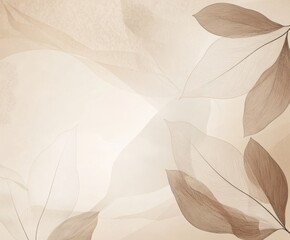 Poster - Ethereal Leafy Elegance: Delicate leaves in soft, muted tones intertwine, forming an elegant and dreamy composition. The play of light and shadow evokes a sense of tranquility and natural beauty.